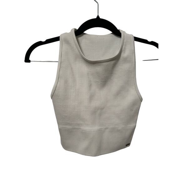 Hollister Gilly Hicks High Neck White Ribbed Tank Small - Picture 1 of 3
